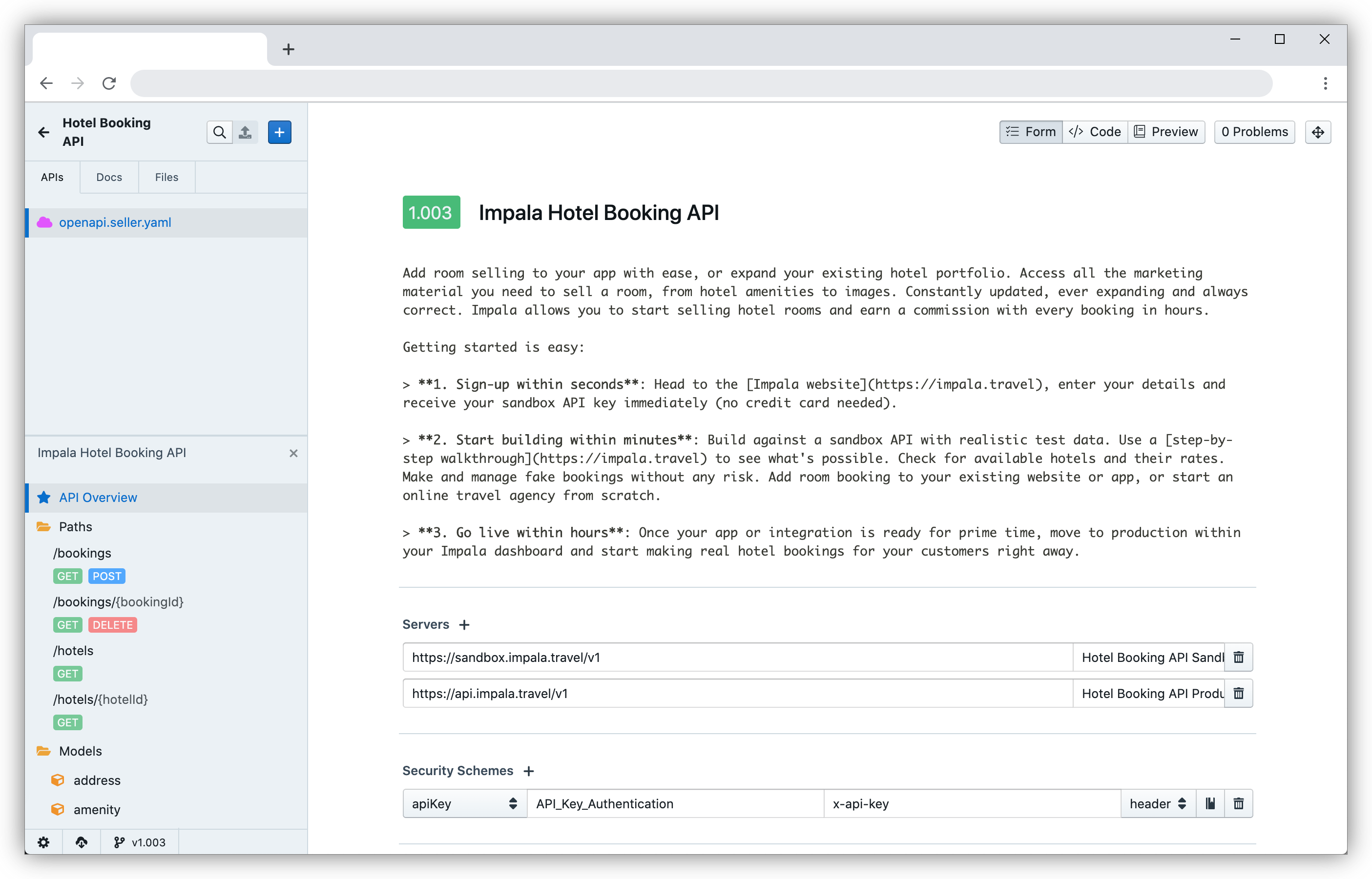 Screenshot of documentation generated by Stoplight