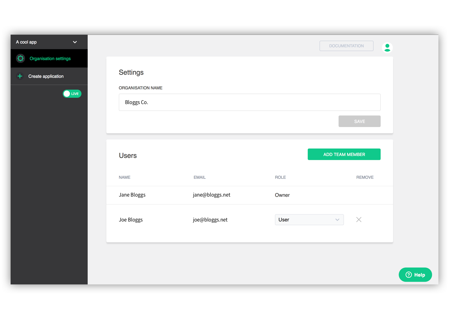 screenshot org settings